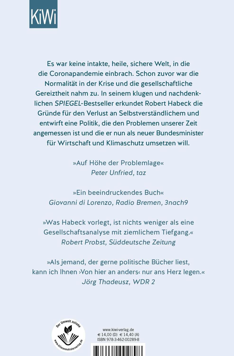 Rückseite: 9783462002898 | Von hier an anders | Eine politische Skizze (mit aktuellem Nachwort)