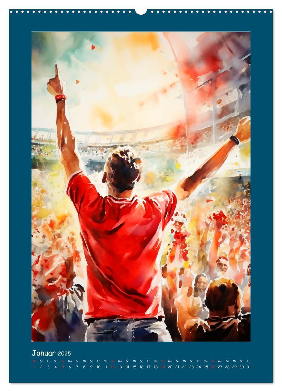 Bild: 9783383806926 | Leidenschaft Fussball. Stadionstimmung im Aquarellstil...