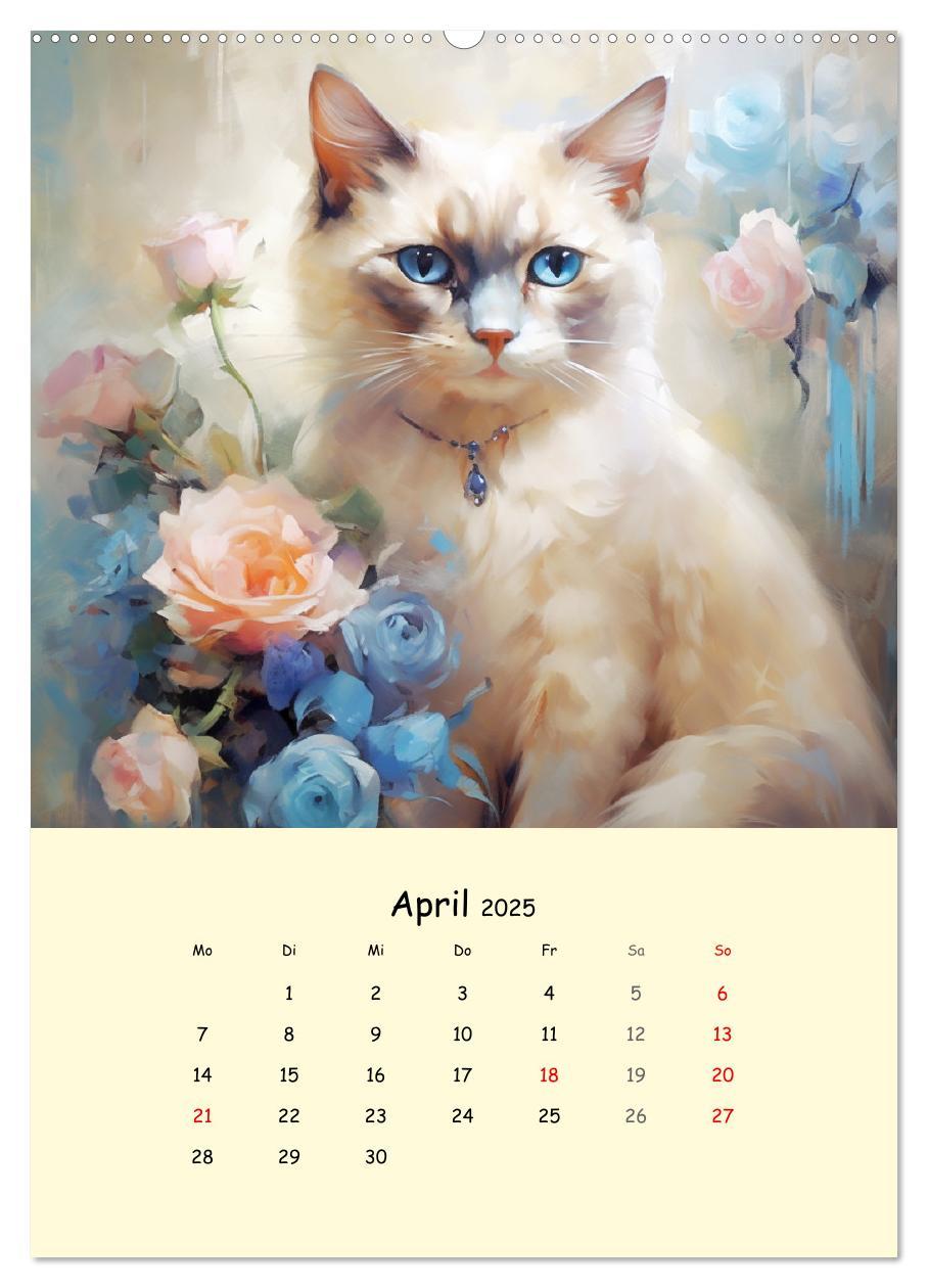 Bild: 9783435871407 | Liebliche Katzen. Anmut und Würde mit Blumen (Wandkalender 2025 DIN...