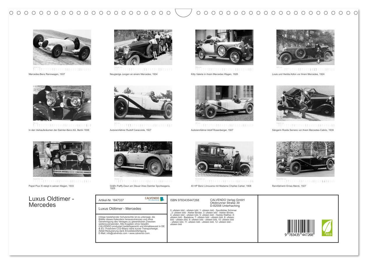 Bild: 9783435447268 | Luxus Oldtimer - Mercedes (Wandkalender 2025 DIN A3 quer), CALVENDO...