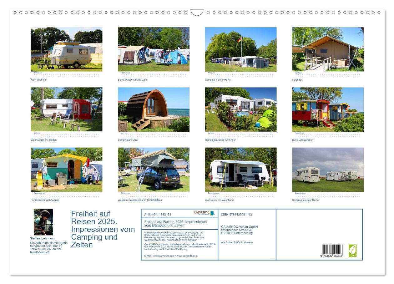 Bild: 9783435581443 | Freiheit auf Reisen 2025. Impressionen vom Camping und Zelten...