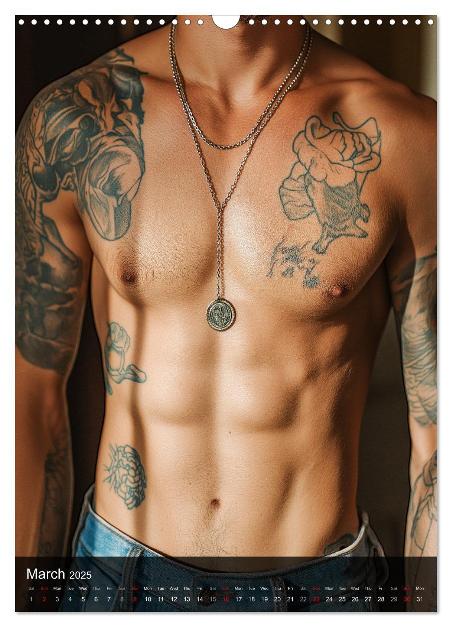 Bild: 9781325990467 | Inked Bodies - Sexy Tattooed Men (Wall Calendar 2025 DIN A3...