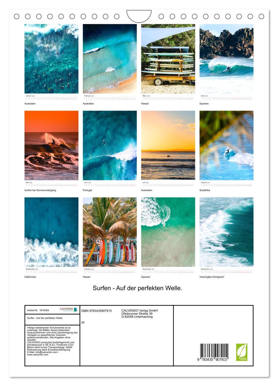 Bild: 9783435907915 | Surfen - Auf der perfekten Welle. (Wandkalender 2025 DIN A4 hoch),...