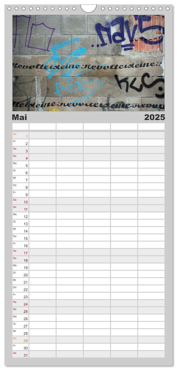 Bild: 9783457122433 | Familienplaner 2025 - Street-Art 2025 mit 5 Spalten (Wandkalender,...