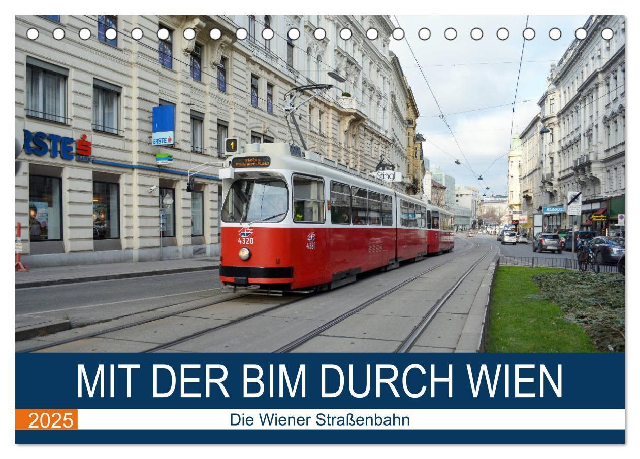 Cover: 9783435333448 | Mit der Bim durch Wien - Die Wiener Straßenbahn (Tischkalender 2025...