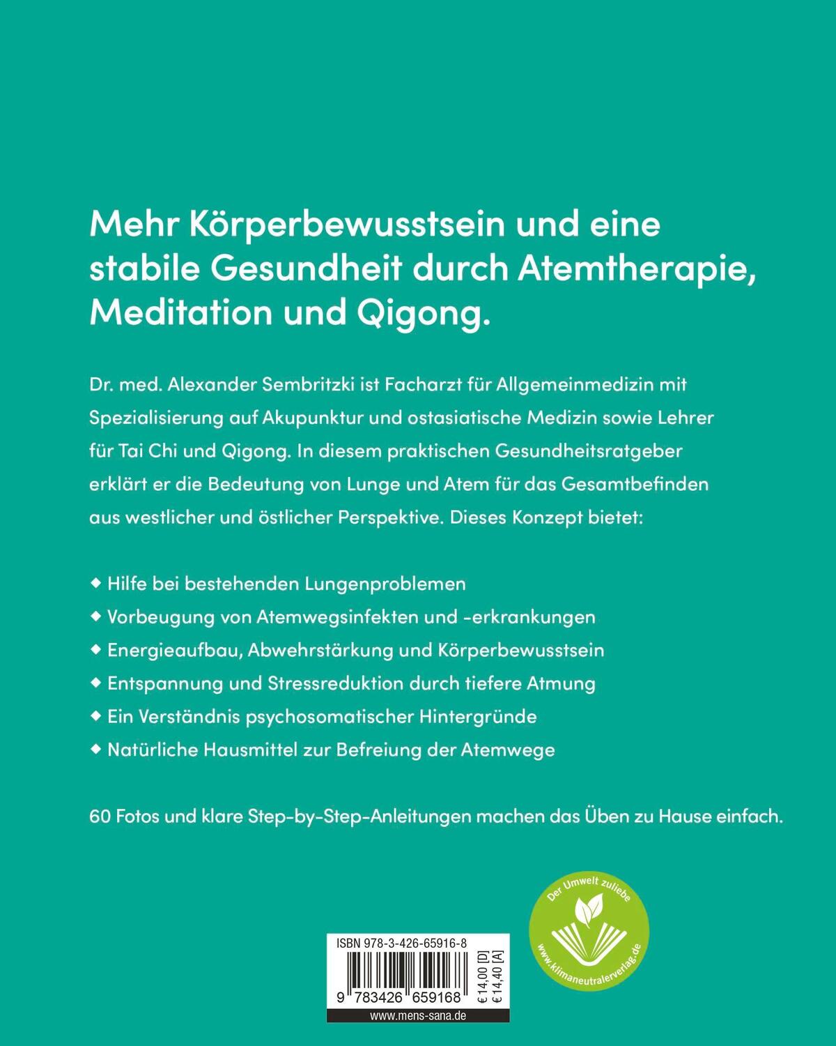 Rückseite: 9783426659168 | LungenGesundheit | Alexander Sembritzki | Taschenbuch | 112 S. | 2023