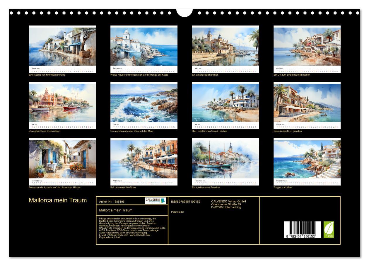 Bild: 9783457199152 | Mallorca mein Traum (Wandkalender 2025 DIN A3 quer), CALVENDO...