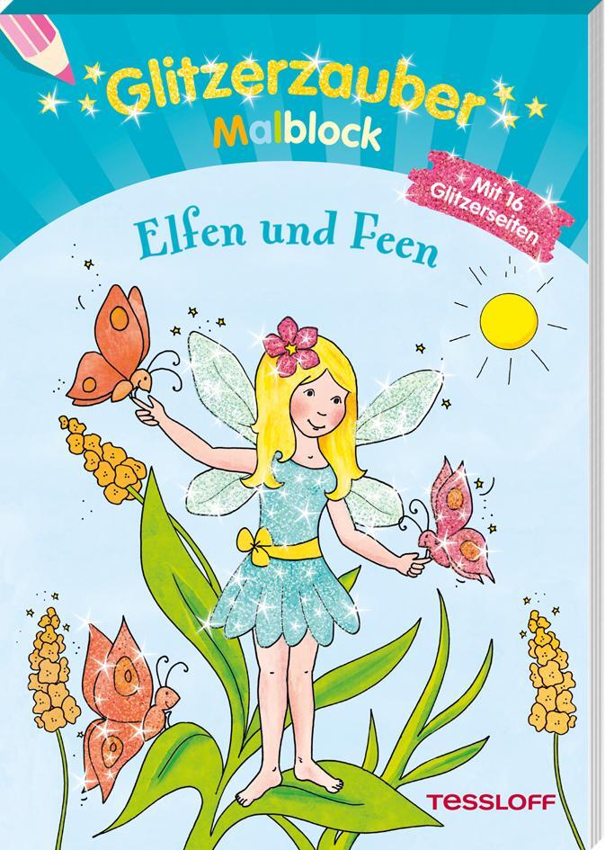 Cover: 9783788640255 | Glitzerzauber-Malblock Elfen und Feen | Corina Beurenmeister | 64 S.