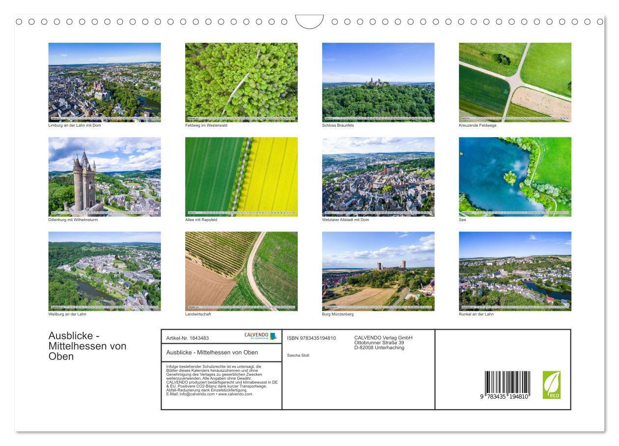 Bild: 9783435194810 | Ausblicke - Mittelhessen von Oben (Wandkalender 2025 DIN A3 quer),...