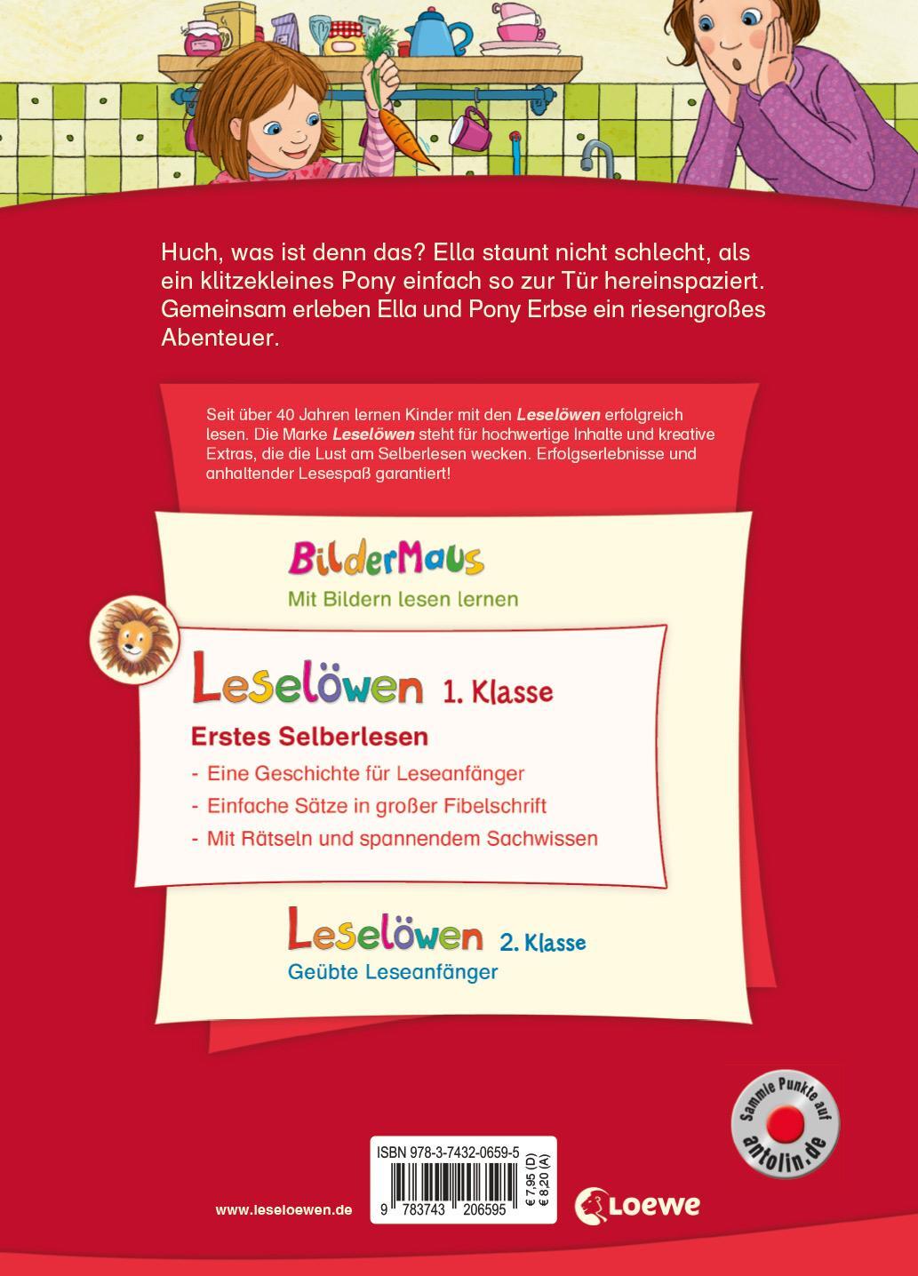 Rückseite: 9783743206595 | Leselöwen 1. Klasse - Ein Pony namens Erbse | Eva Hierteis | Buch