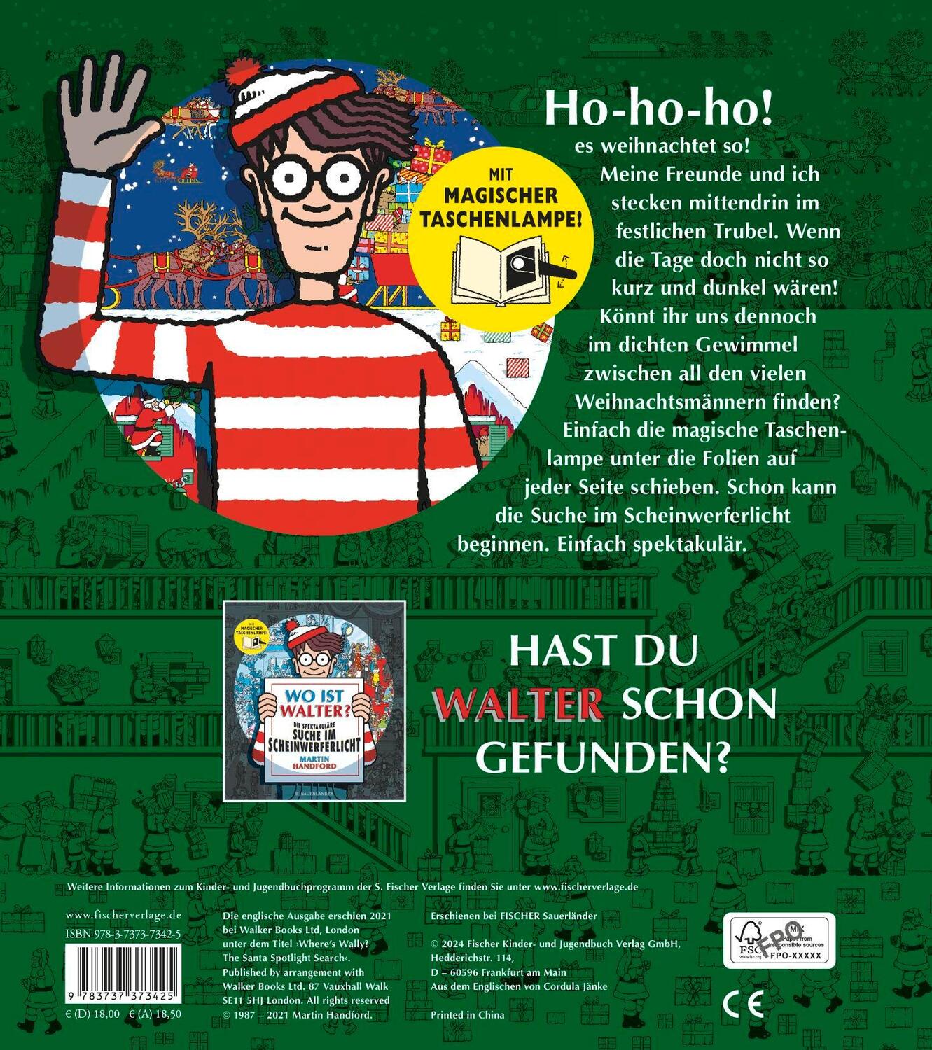 Rückseite: 9783737373425 | Wo ist Walter? Weihnachten - die große Scheinwerfersuche | Handford