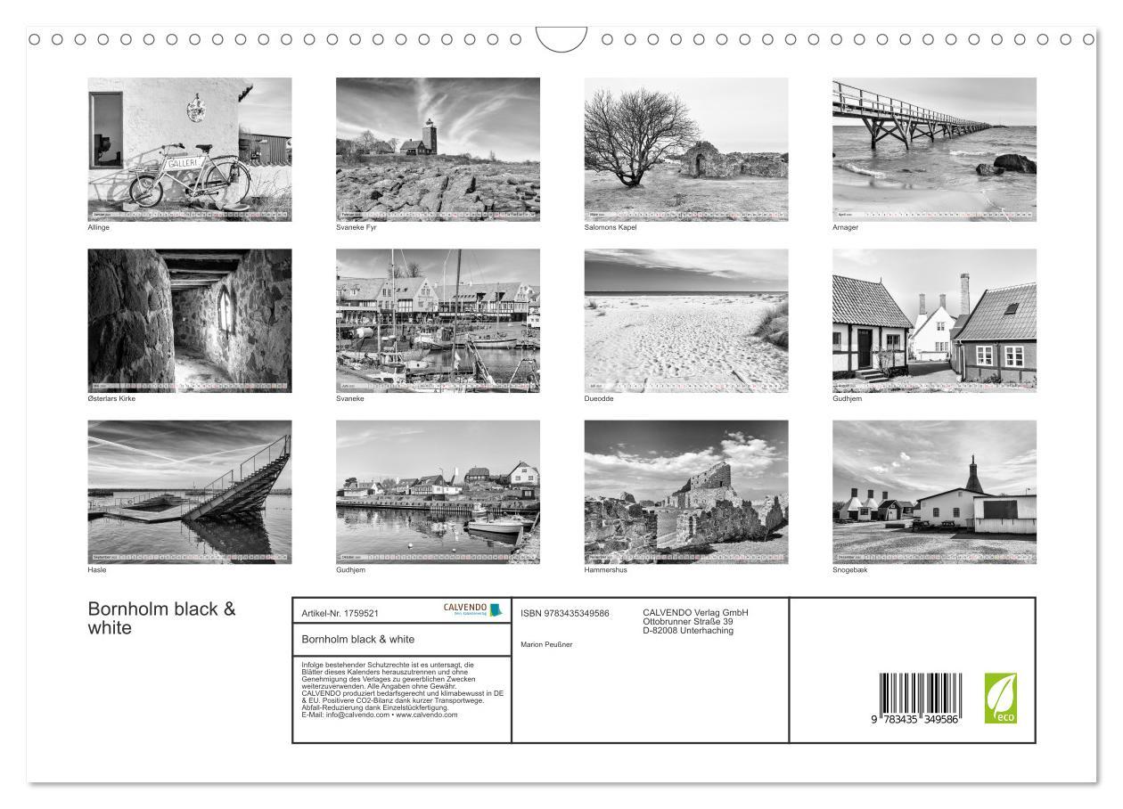 Bild: 9783435349586 | Bornholm black &amp; white (Wandkalender 2025 DIN A3 quer), CALVENDO...