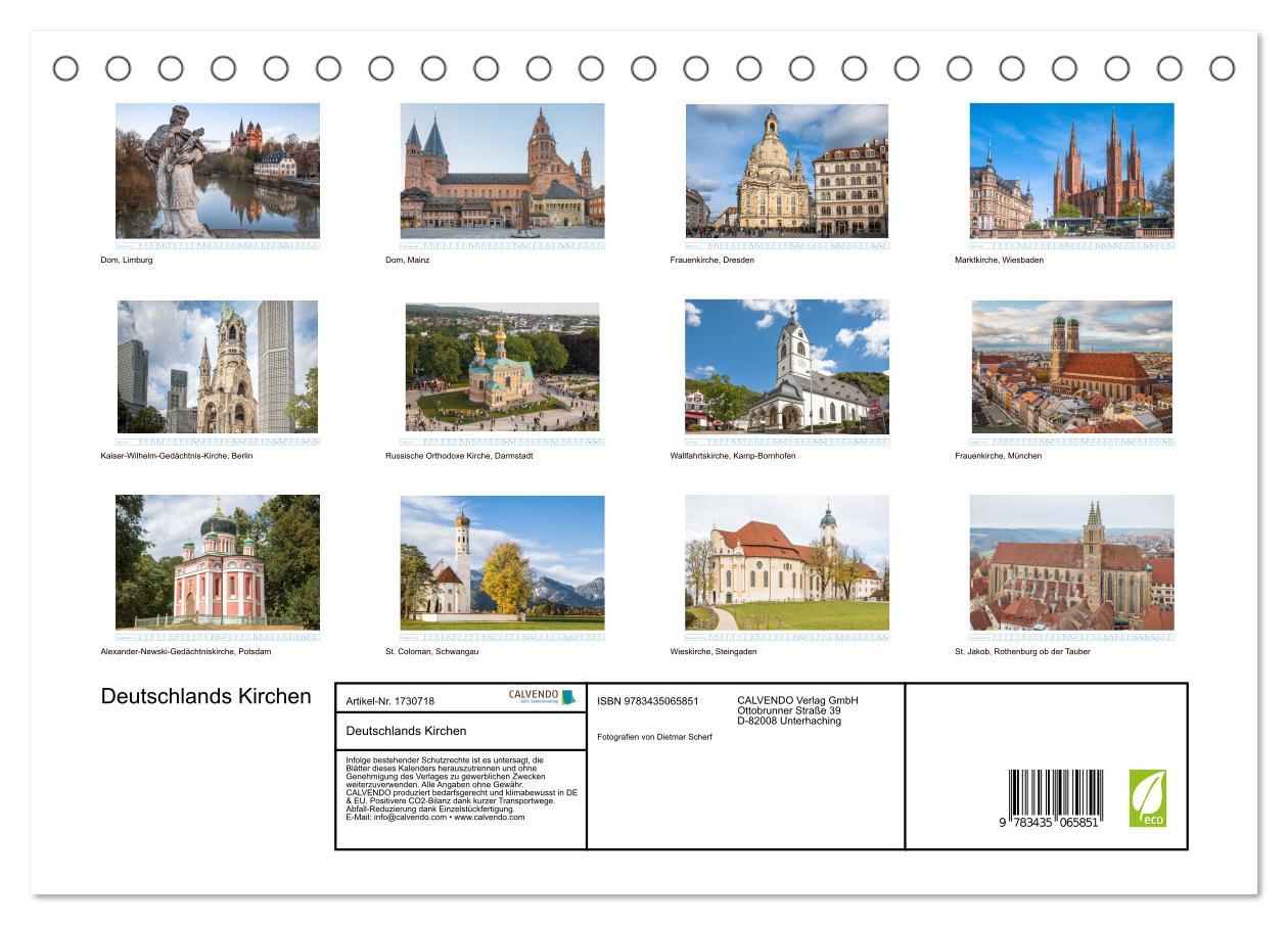 Bild: 9783435065851 | Deutschlands Kirchen (Tischkalender 2025 DIN A5 quer), CALVENDO...