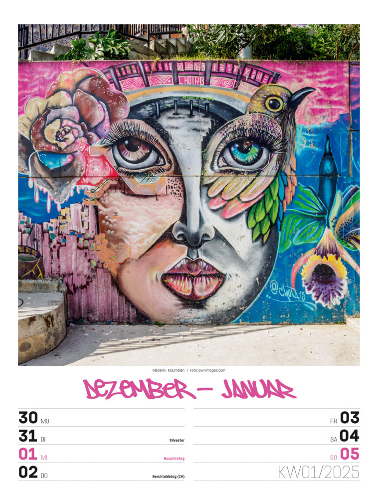 Bild: 9783838435299 | Street Art - Graffiti - Wochenplaner Kalender 2025 | Kunstverlag