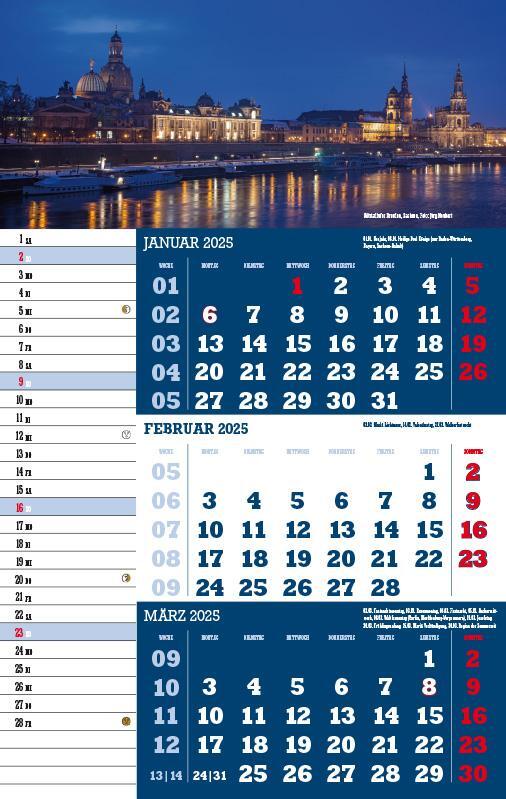 Bild: 9783957561381 | Drei-Monatskalender Deutschland 2025 | Jörg Neubert | Kalender | 2025