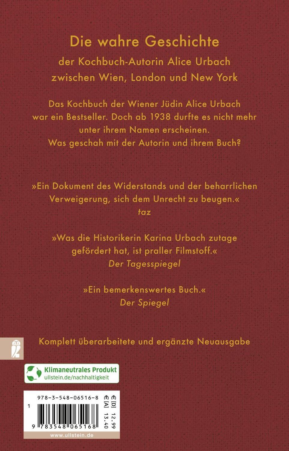 Rückseite: 9783548065168 | Das Buch Alice | Wie die Nazis das Kochbuch meiner Großmutter raubten