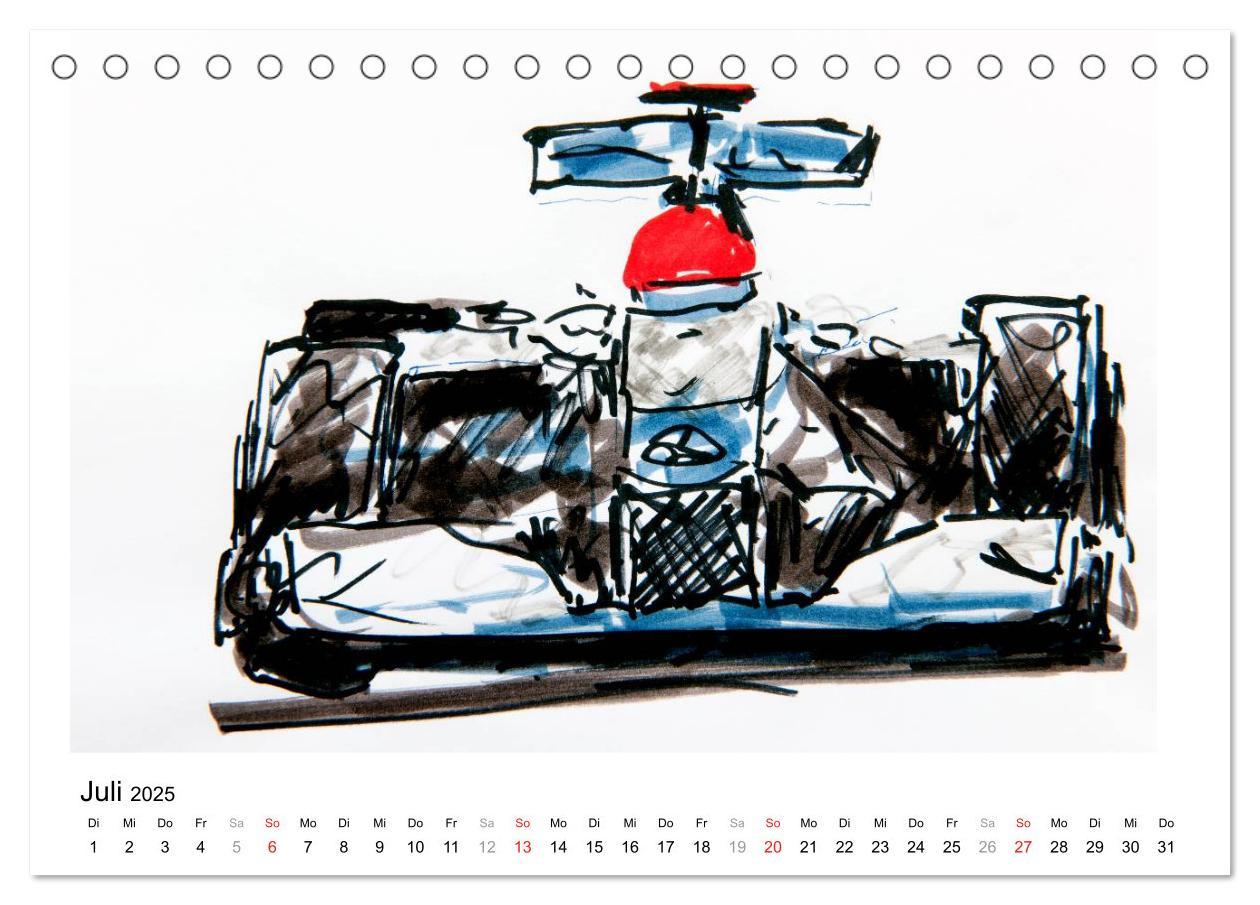 Bild: 9783435707089 | Illustrationen Formel 1 Rennwagen (Tischkalender 2025 DIN A5 quer),...