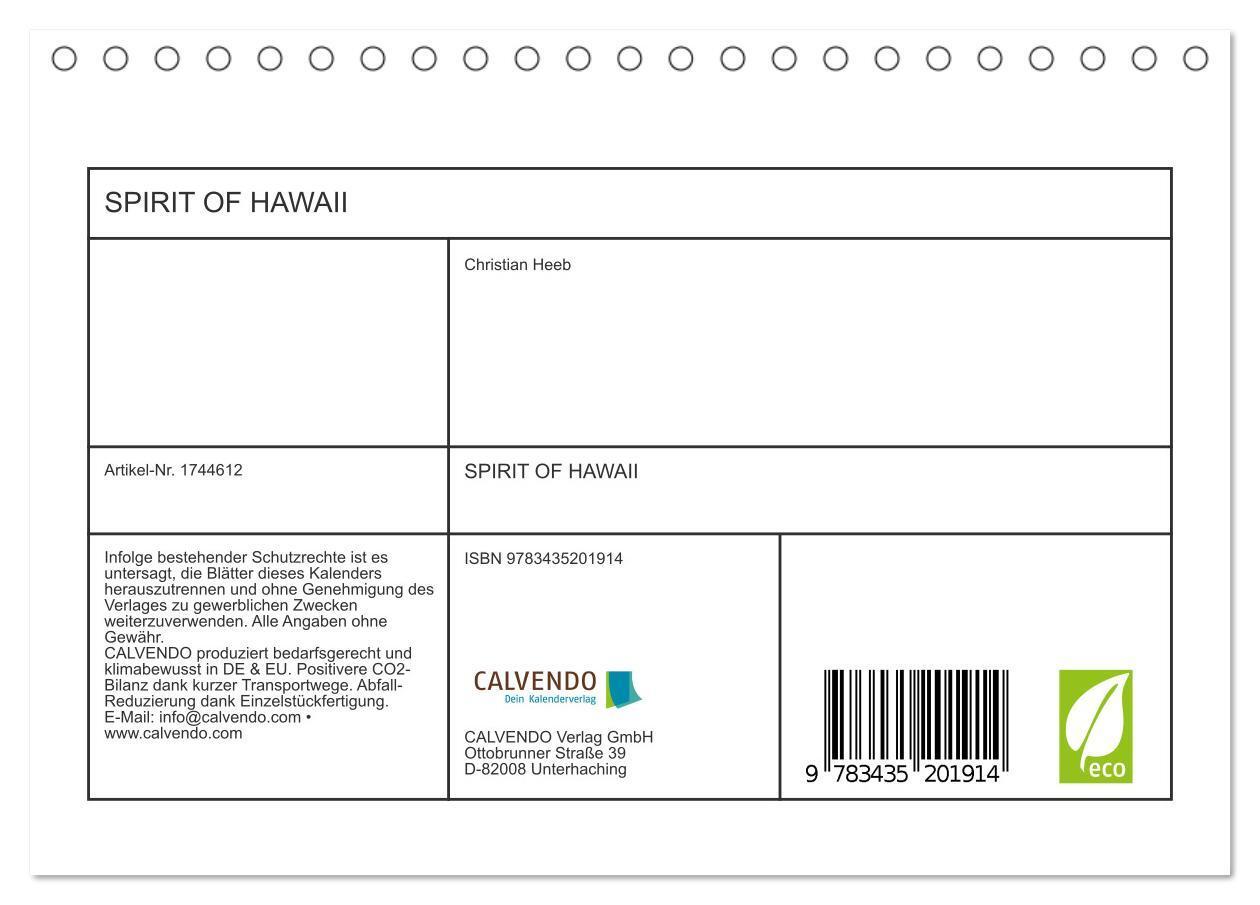 Bild: 9783435201914 | SPIRIT OF HAWAII (Tischkalender 2025 DIN A5 quer), CALVENDO...