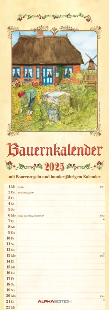 Cover: 4251732343408 | Alpha Edition - Bauernkalender 2025 Streifenkalender, 15x42cm,...