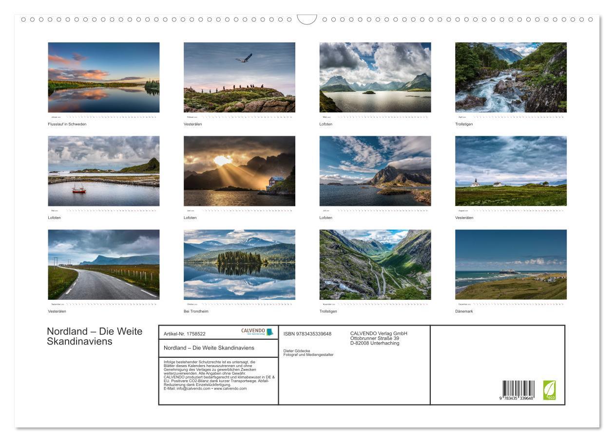 Bild: 9783435339648 | Nordland ¿ Die Weite Skandinaviens (Wandkalender 2025 DIN A2 quer),...