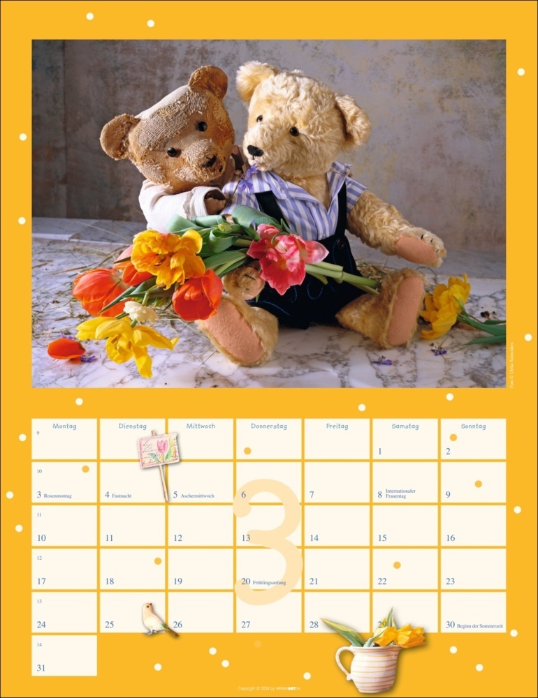 Bild: 9783839900512 | Teddybären Kalender 2025 | Gisela Hofmann (u. a.) | Kalender | 14 S.