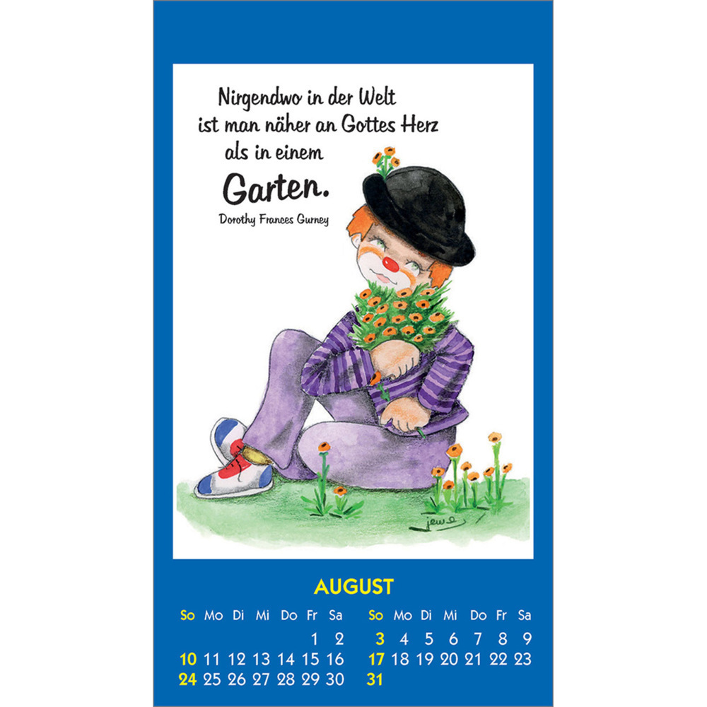 Bild: 9783754893654 | Kleine Clown-Grüße 2025 | Aufkleber-Kalender mit Clown-Motiven | 14 S.