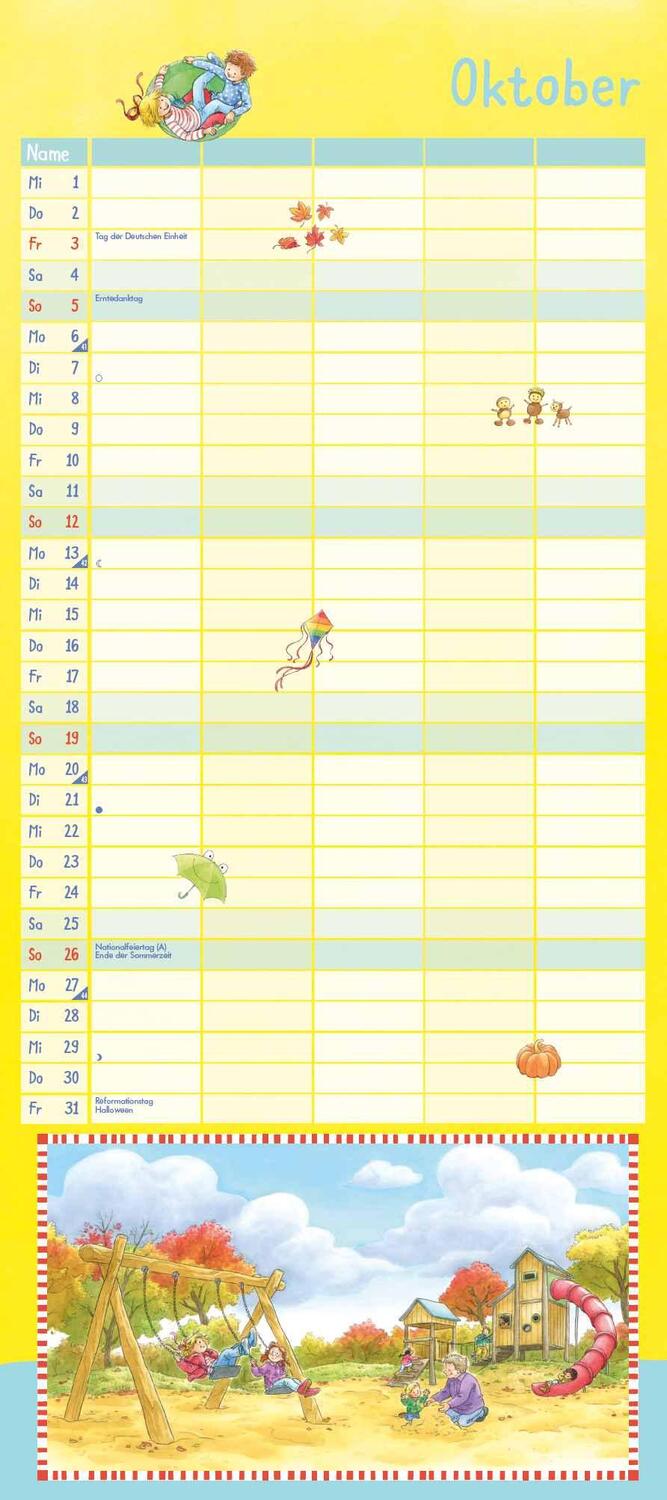 Bild: 4250809653679 | Conni Familienkalender 2025 - Wandkalender - Familienplaner mit 5...