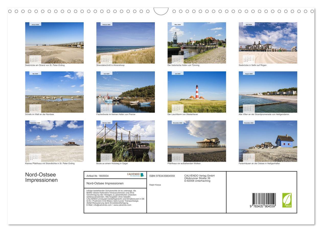 Bild: 9783435804559 | Nord-Ostsee Impressionen (Wandkalender 2025 DIN A3 quer), CALVENDO...