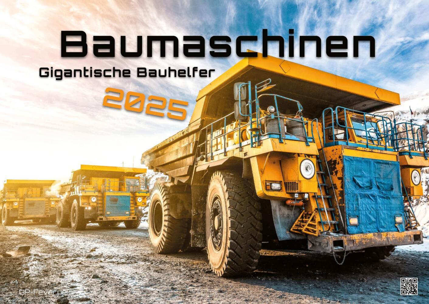 Cover: 9783986733834 | Baumaschinen - gigantische Bauhelfer - 2025 - Kalender DIN A2 | 15 S.