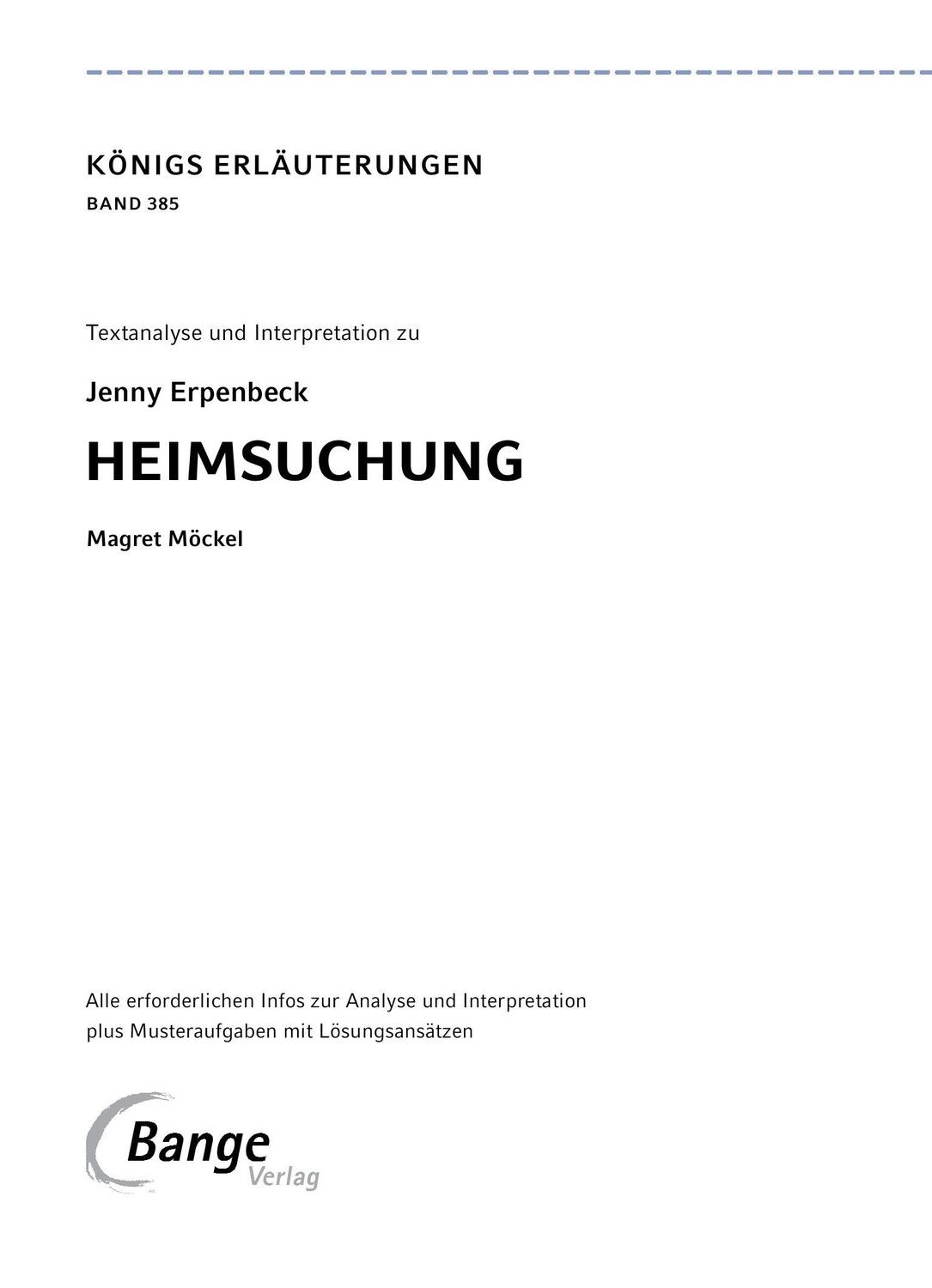 Bild: 9783804420984 | Heimsuchung von Jenny Erpenbeck - Textanalyse und Interpretation