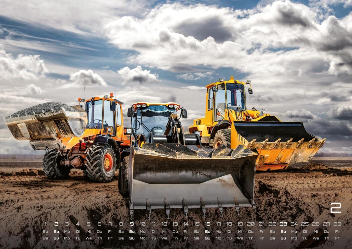 Bild: 9783986733834 | Baumaschinen - gigantische Bauhelfer - 2025 - Kalender DIN A2 | 15 S.