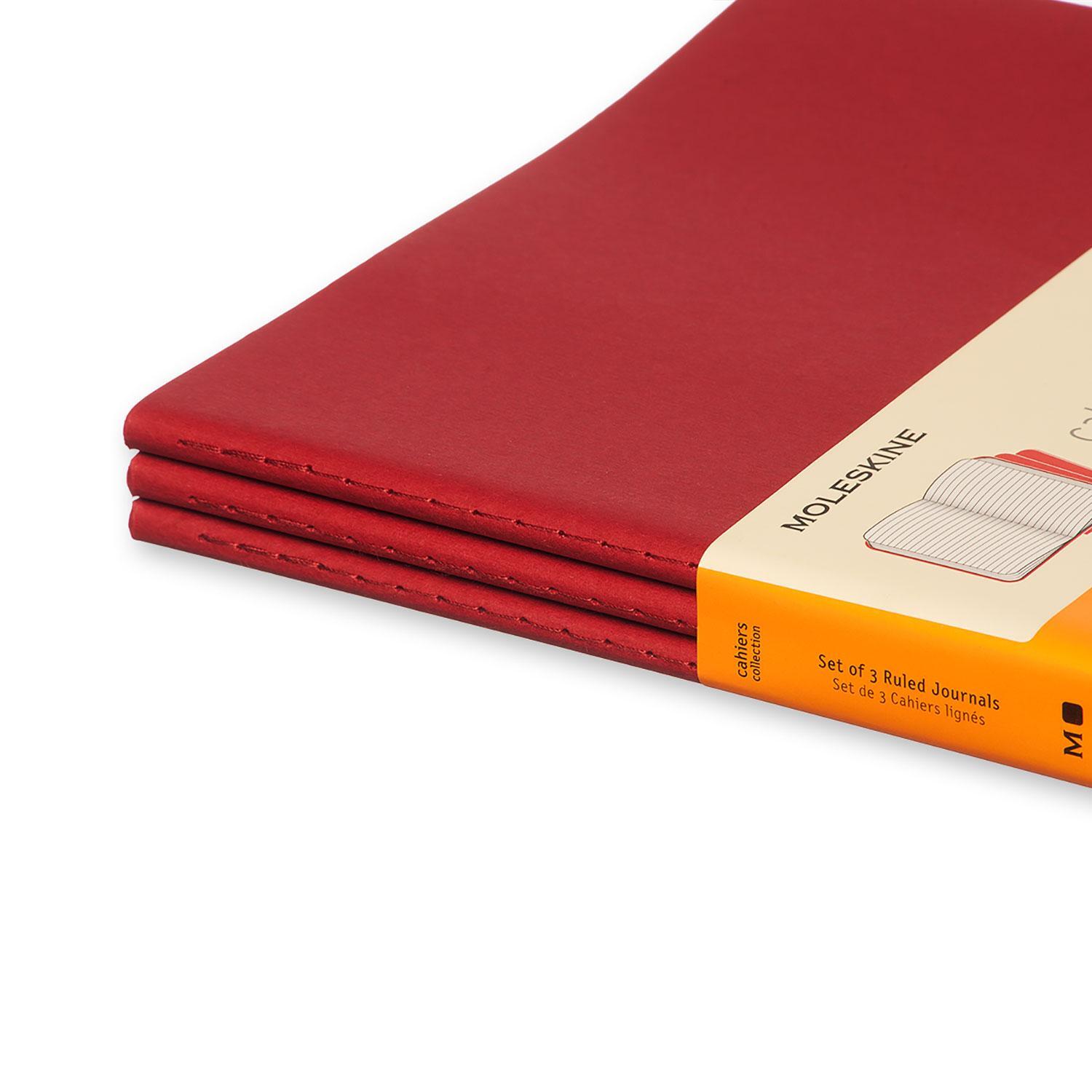 Bild: 9788862931076 | Moleskine Cahier Pocket Ruled Red Cover XL. 3er Pack | Taschenbuch