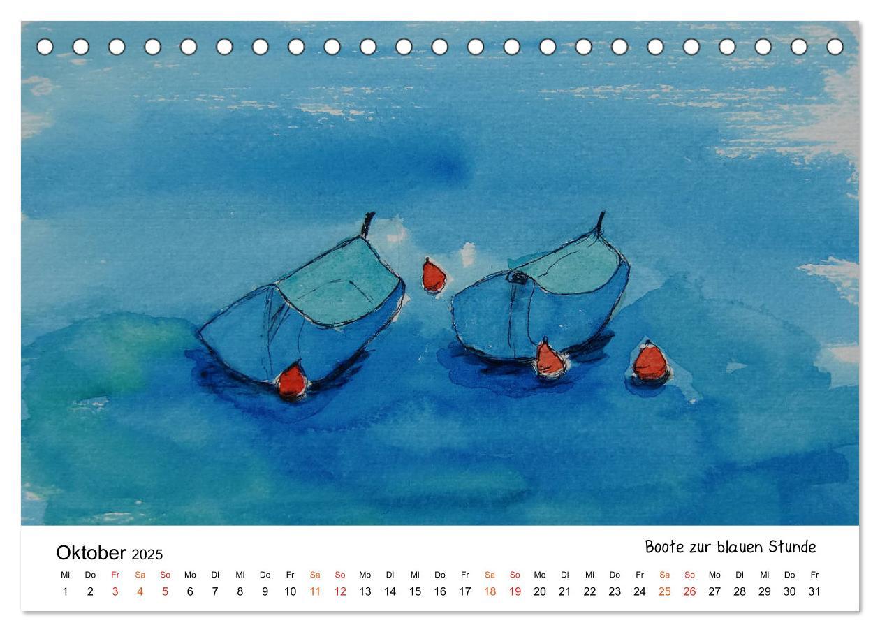 Bild: 9783435555611 | Cinque Terre und Meer in Aquarell und Acryl (Tischkalender 2025 DIN...