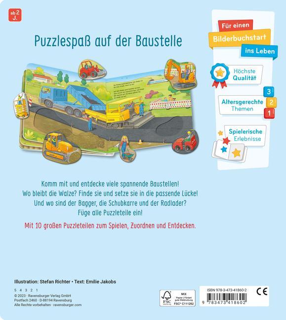 Bild: 9783473418602 | Mein großes Puzzle-Spielbuch: Baustelle | Emilie Jakobs | Buch | 12 S.