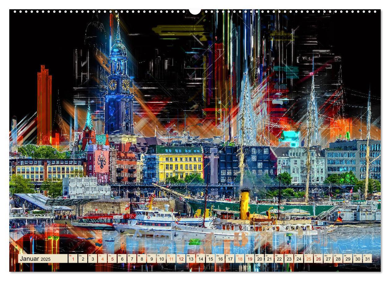 Bild: 9783435266203 | Hamburg abstrakt (Wandkalender 2025 DIN A2 quer), CALVENDO...