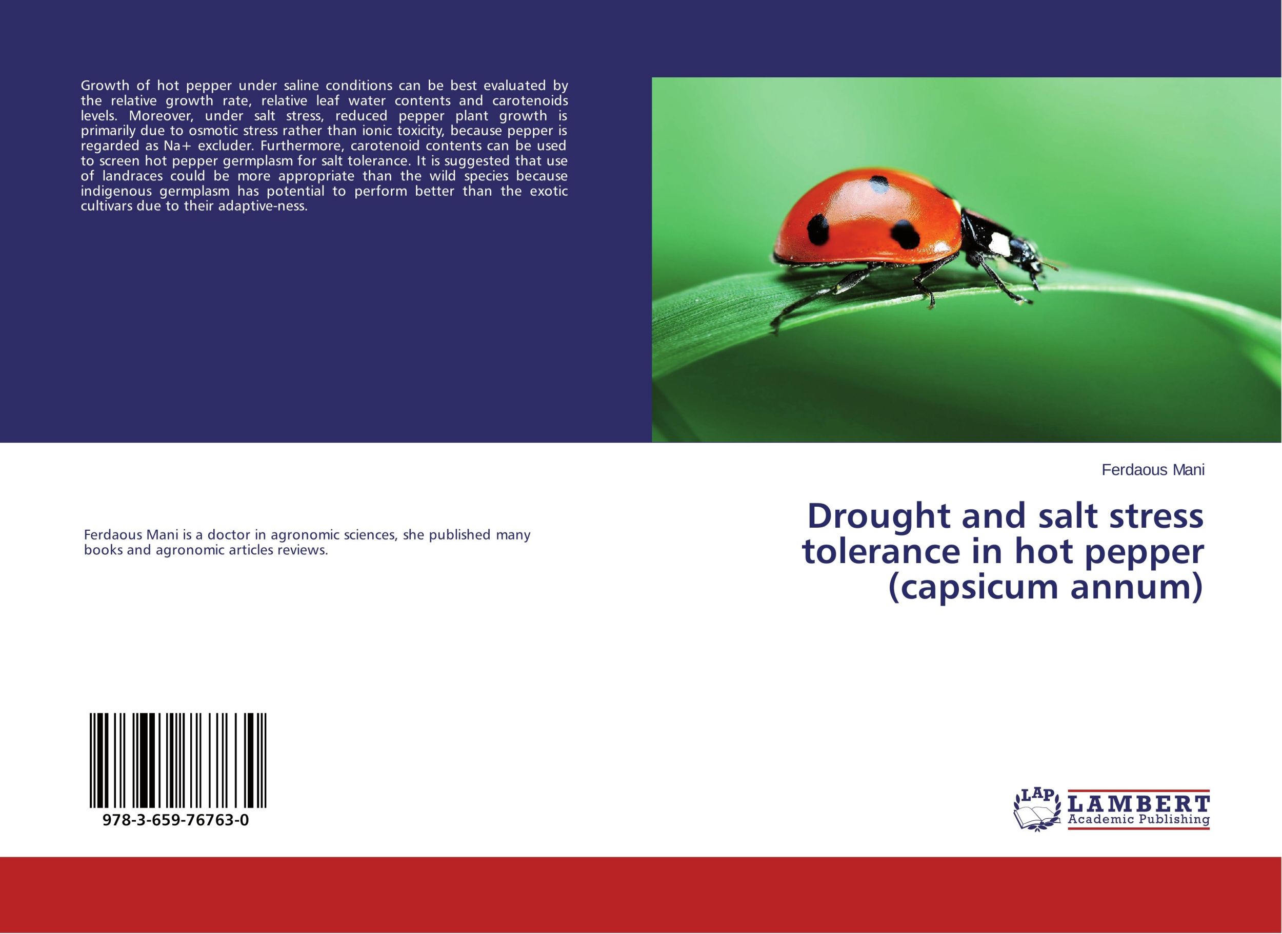 Cover: 9783659767630 | Drought and salt stress tolerance in hot pepper (capsicum annum)