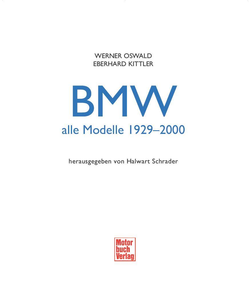 Bild: 9783613044029 | BMW Automobile | 1929-2000 | Werner Oswald (u. a.) | Buch | 272 S.