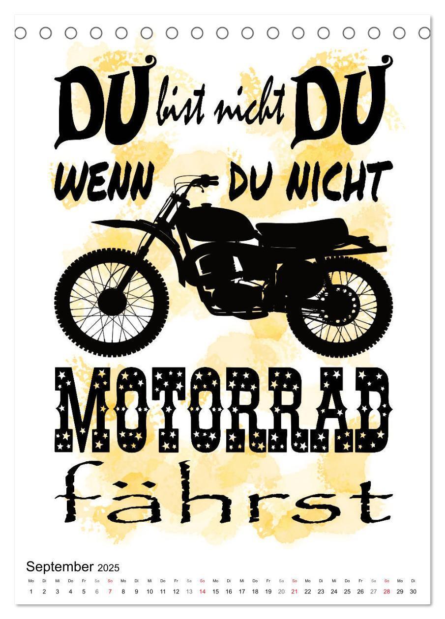 Bild: 9783435939312 | Biker-Sprüche (Tischkalender 2025 DIN A5 hoch), CALVENDO...