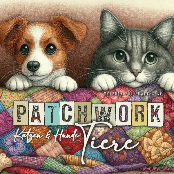 Cover: 9783759874757 | Patchwork Tiere Hunde und Ktzen Malbuch für Erwachsene | Taschenbuch