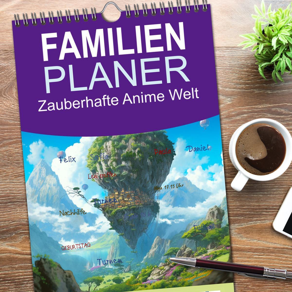 Bild: 9783457093634 | Familienplaner 2025 - Zauberhafte Anime Welt mit 5 Spalten...