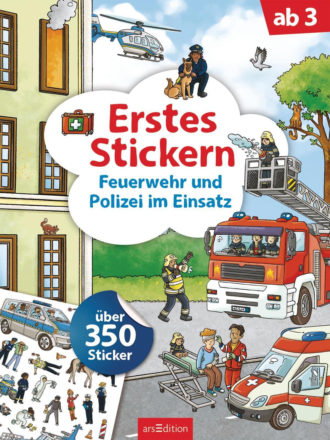 Bild: 9783845842523 | Erstes Stickern - Feuerwehr und Polizei im Einsatz | Über 350 Sticker