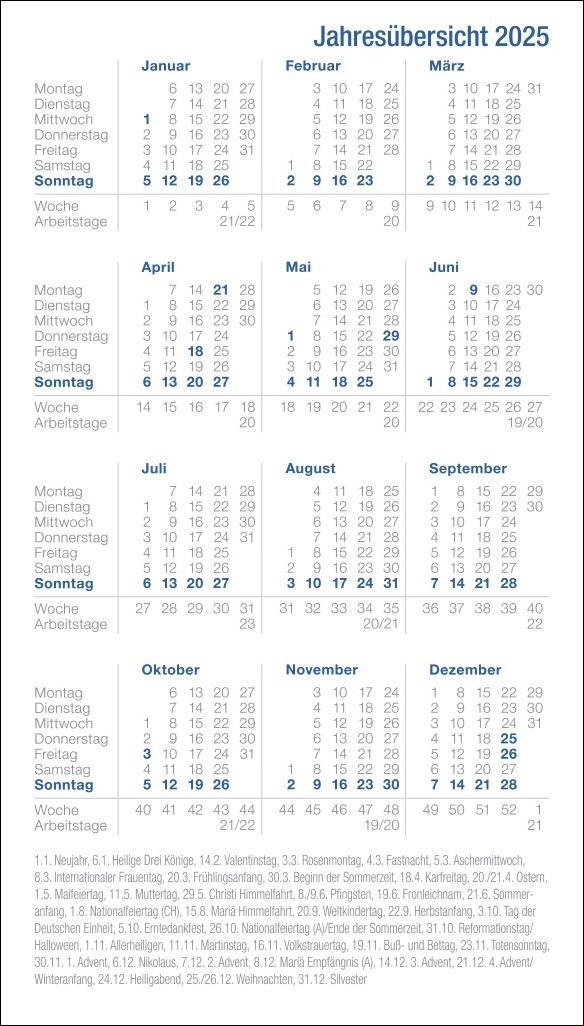 Bild: 9783756408030 | Leporello, schwarz Kalender 2025 | Heye | Kalender | Bürokalender Heye