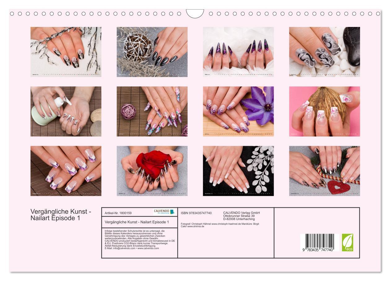 Bild: 9783435747740 | Vergängliche Kunst - Nailart Episode 1 (Wandkalender 2025 DIN A3...