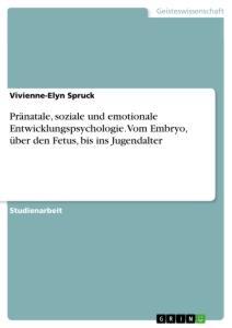 Cover: 9783346417770 | Pränatale, soziale und emotionale Entwicklungspsychologie. Vom...