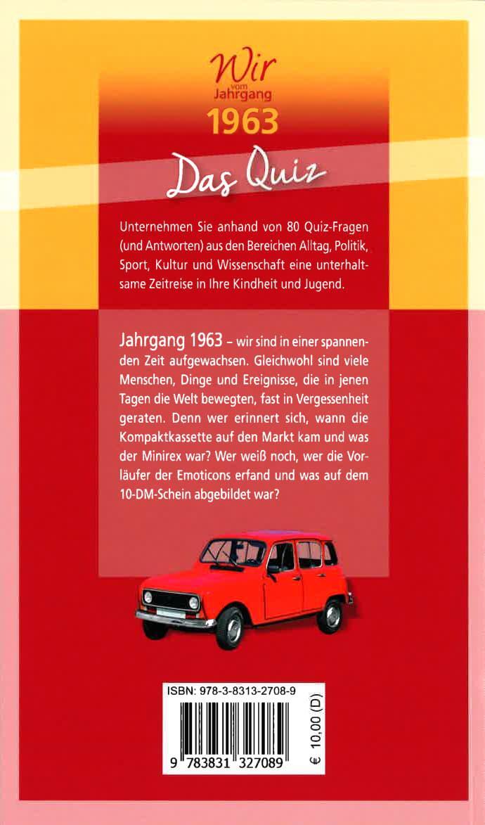 Rückseite: 9783831327089 | Wir vom Jahrgang 1963 - Das Quiz | Matthias Rickling | Taschenbuch