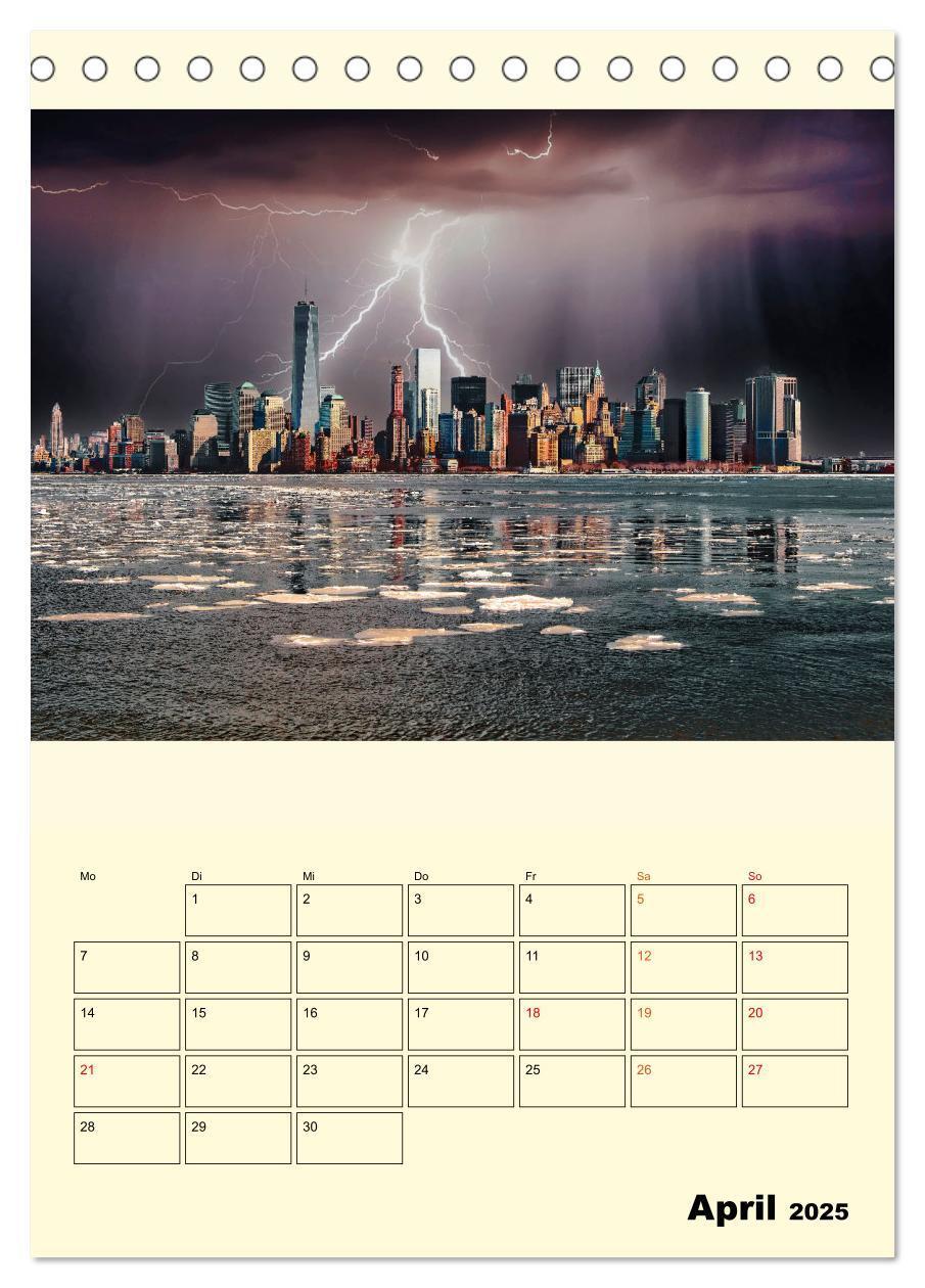 Bild: 9783435884933 | Metropolen im Gewitter (Tischkalender 2025 DIN A5 hoch), CALVENDO...