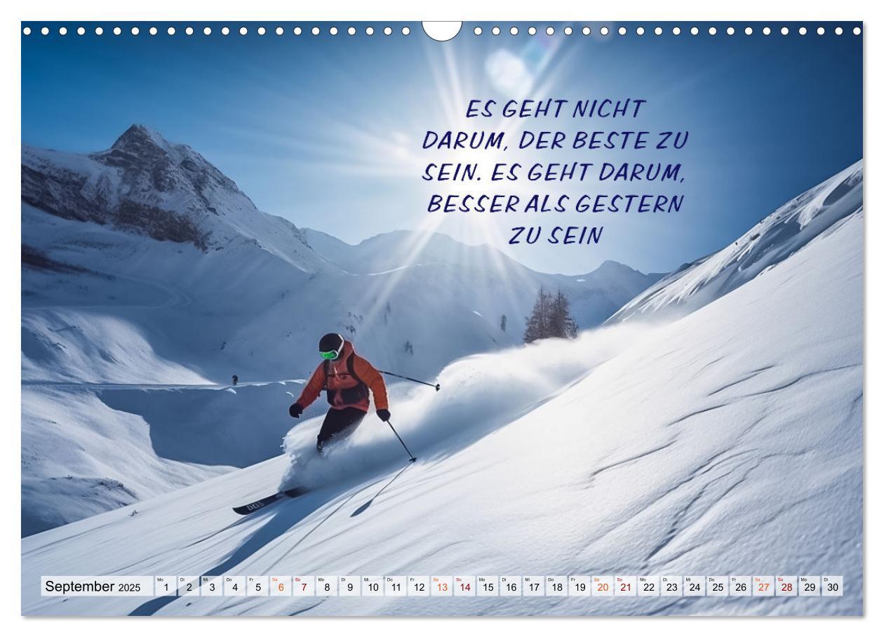 Bild: 9783383908330 | Motivation und Ski (Wandkalender 2025 DIN A3 quer), CALVENDO...