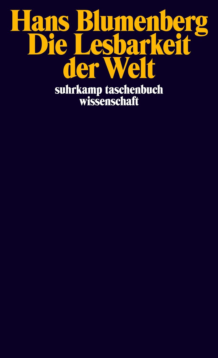 Cover: 9783518281925 | Die Lesbarkeit der Welt | Hans Blumenberg | Taschenbuch | 415 S.