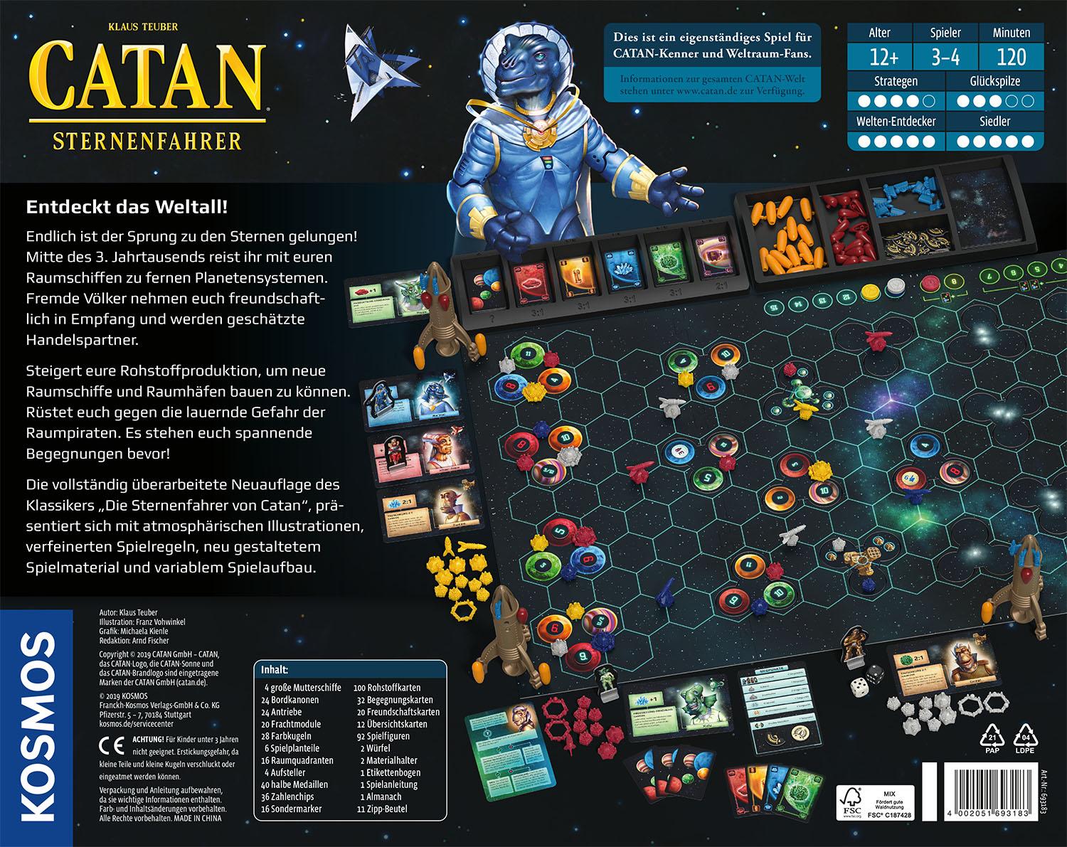 Rückseite: 4002051693183 | Catan Sternenfahrer | 3 - 4 Spieler | Klaus Teuber | Spiel | Deutsch