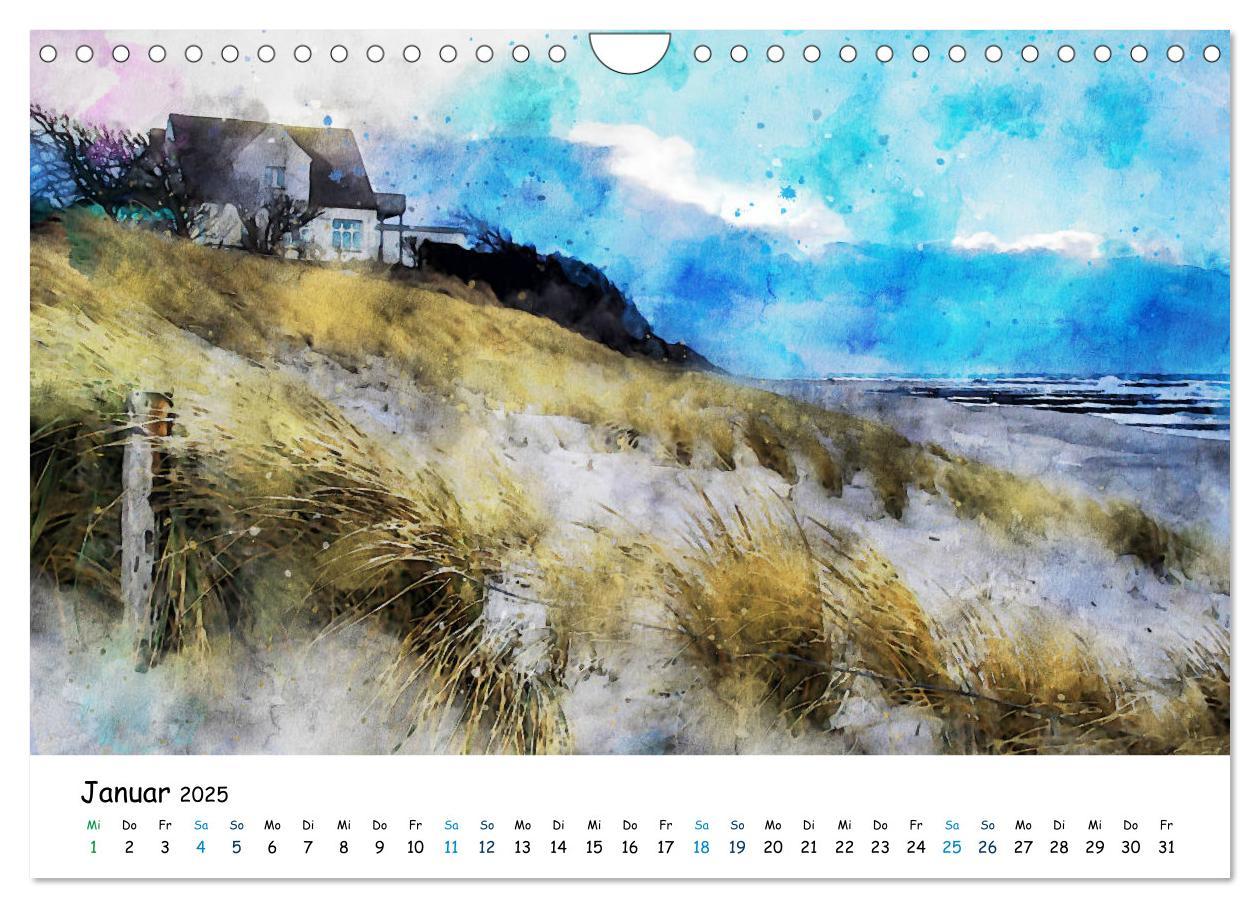 Bild: 9783435145140 | Aquarell Illustrationen vom Darß (Wandkalender 2025 DIN A4 quer),...